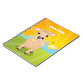 Happy jersey koe cartoon illustratie notitieboek (Linkerzijde)