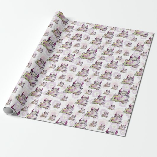 Happy Jogging Monster Creature Cadeaupapier (Uitgerold)