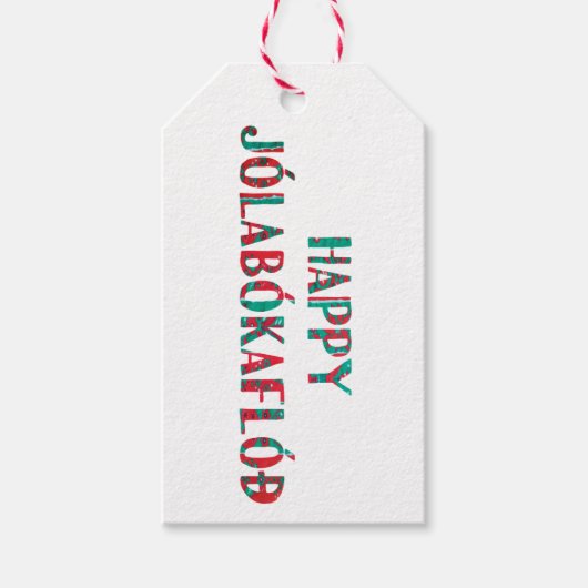 Happy Jolabokaflod (Bladwijzer) Cadeaulabel (Voorkant)