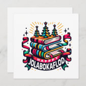 Happy Jolabokaflod Feestdagenkaart (Voorkant / Achterkant)