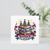 Happy Jolabokaflod Feestdagenkaart (Staand voorkant)