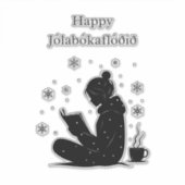 Happy Jolabokaflod – Icelandic Book Flood Gift Sticker (Voorkant)