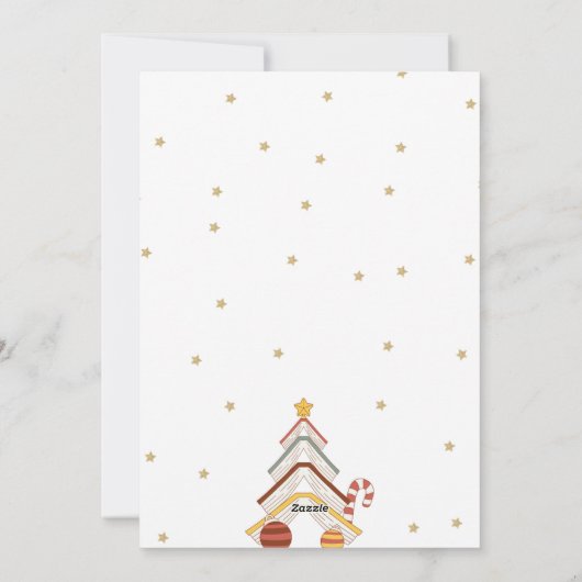 Happy Jolabokaflod IJslands Boek Schattige Kerstmi Feestdagenkaart (Achterkant)