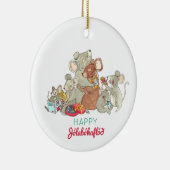 Happy Jolabokaflod met kerstmis Keramisch Ornament (Rechts)