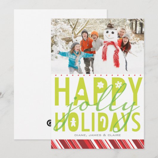 Happy Jolly Holiday-fotokaart Feestdagenkaart (Voorkant / Achterkant)