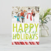 Happy Jolly Holiday-fotokaart Feestdagenkaart (Staand voorkant)