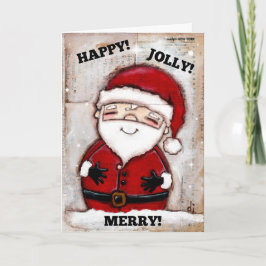 Happy, Jolly, Merry - Wenskaart Feestdagen Kaart