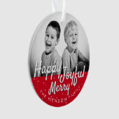  Happy Jolly-script voor kerstmis Ornament (voorkant)