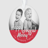  Happy Jolly-script voor kerstmis Ornament (voorkant)