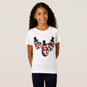 Happy Joy Snowmen | Christmas T-shirt (Voorkant volledig)