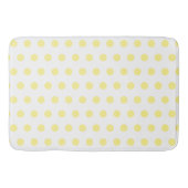 Happy Joyful Cheerful Yellow Polkadots op wit Badmat (Voorkant)