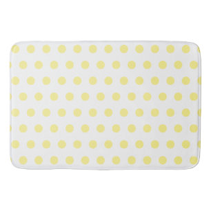 Happy Joyful Cheerful Yellow Polkadots op wit Badmat