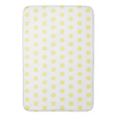 Happy Joyful Cheerful Yellow Polkadots op wit Badmat (Voorkant Verticaal)