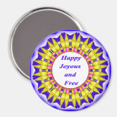 Happy Joyous en Free Magneet (Voorkant / Achterkant)