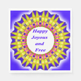 HAPPY JOYOUS EN GRATIS geschreven in levendig desi Servet