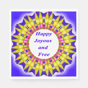 HAPPY JOYOUS EN GRATIS geschreven in levendig desi Servet