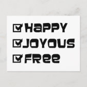Happy Joyous Free Briefkaart (Voorkant)