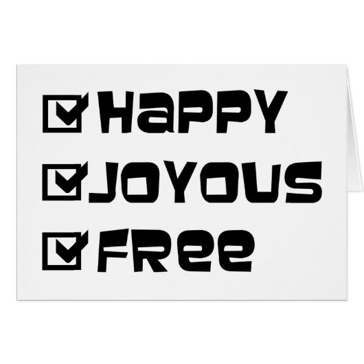 Happy Joyous Free Slogan Quote Fun Text Grafisch (Voorkant Horizontaal)