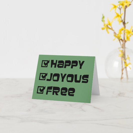 Happy Joyous Free Slogan Quote Fun Text Grafisch Kaart (Gele Bloem)