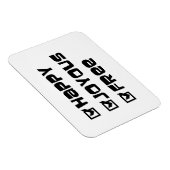 Happy Joyous Free Slogan Quote Fun Text Grafisch Magneet (Rechterzijde)
