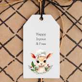 Happy Joyous Gratis, Schattige Herten Sober Christ Cadeaulabel