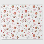 Happy Joyous Gratis Schattige Kerstcadeau Cadeaupapier (Vlak)