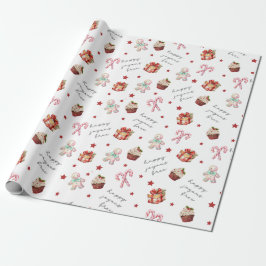 Happy Joyous Gratis Schattige Kerstcadeau Cadeaupapier
