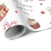 Happy Joyous Gratis Schattige Kerstcadeau Cadeaupapier (Rol Hoek)