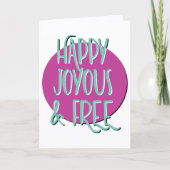 Happy Joyous & Gratis Slogan Jubileum Kaart (Voorkant)