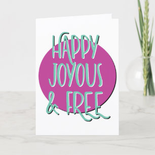 Happy Joyous & Gratis Slogan Jubileum Kaart