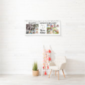 Happy Jubileum 18 Aangepaste Silver voor fotoColla Spandoek (Insitu)