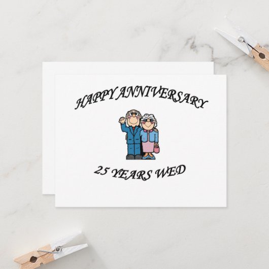 HAPPY JUBILEUM 25 KAART (Voorkant / Achterkant in situ)