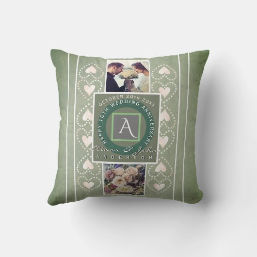 "Happy Jubileum" 2 Aangepaste foto's Kussen (Achterkant)