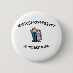 HAPPY JUBILEUM 30 RONDE BUTTON 5,7 CM