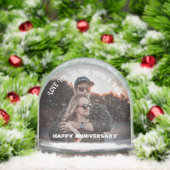 Happy Jubileum Aangepaste foto en tekst Sneeuwbol (Kerstmis)