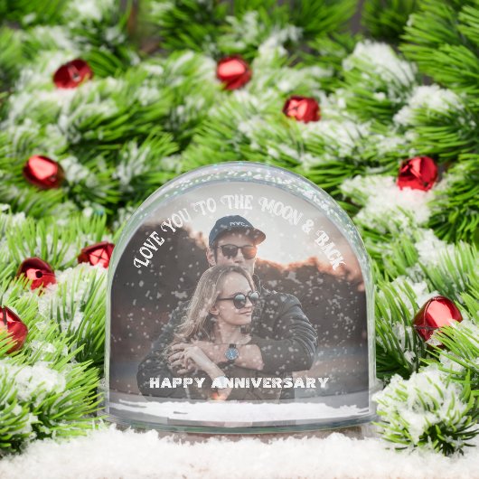 Happy Jubileum Aangepaste foto en tekst Sneeuwbol (Kerstmis)