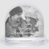 Happy Jubileum aangepaste tekstfoto Sneeuwbol (Achterkant)