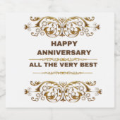 Happy Jubileum Al het allerbeste Wijnlabel Sparkling Wijnetiket (Enkel label)