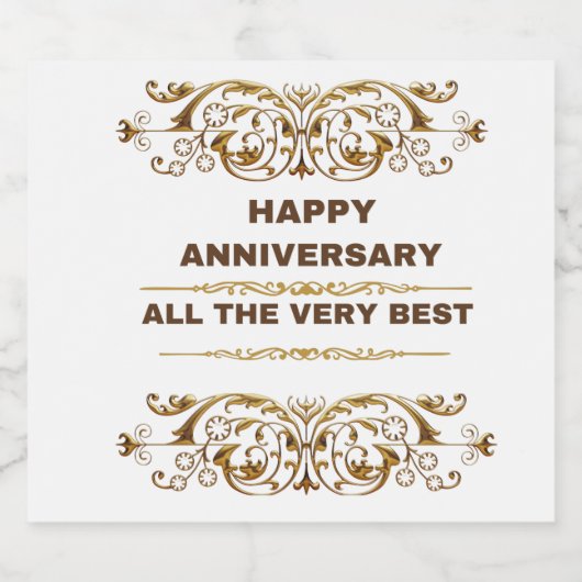 Happy Jubileum Al het allerbeste Wijnlabel Sparkling Wijnetiket (Enkel label)