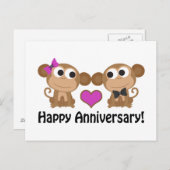 Happy Jubileum-apen Briefkaart (Voorkant / Achterkant)