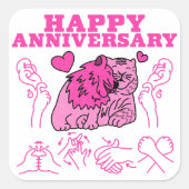 Happy Jubileum - ASL Design Vierkante Sticker (Voorkant)