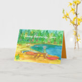 Happy Jubileum Babe Lake Tahoe Beach Kayaks Kaart (Gele Bloem)