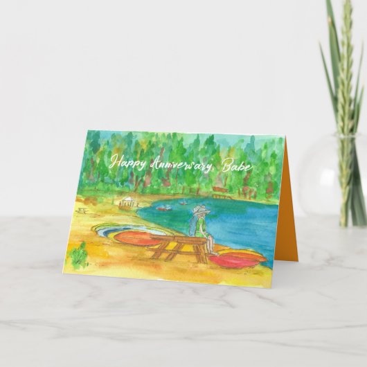 Happy Jubileum Babe Lake Tahoe Beach Kayaks Kaart (Voorkant)