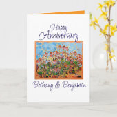 Happy Jubileum Beste Wens Coneflowers Kaart (Gele Bloem)