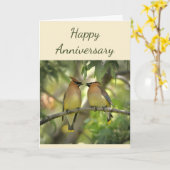 Happy Jubileum Birds in Love Fun Kaart (Gele Bloem)