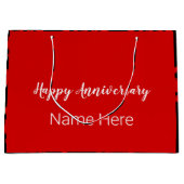 Happy Jubileum Black en Red met hart Groot Cadeauzakje (Voorkant)