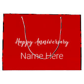 Happy Jubileum Black en Red met hart Groot Cadeauzakje (Achterkant)