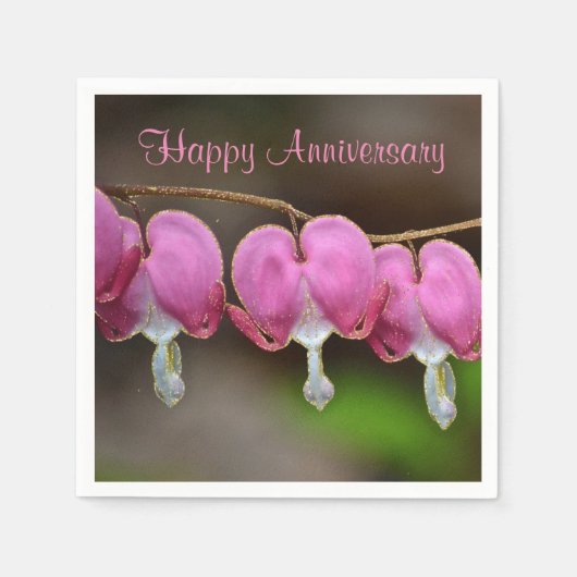 Happy Jubileum bloeding harten Servetten (Voorkant)