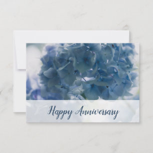 Happy Jubileum Blue Hydrangea Photo Note Kaart Notitiekaartje