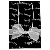 Happy Jubileum Bow op zwart Medium Cadeauzakje (Achterkant)